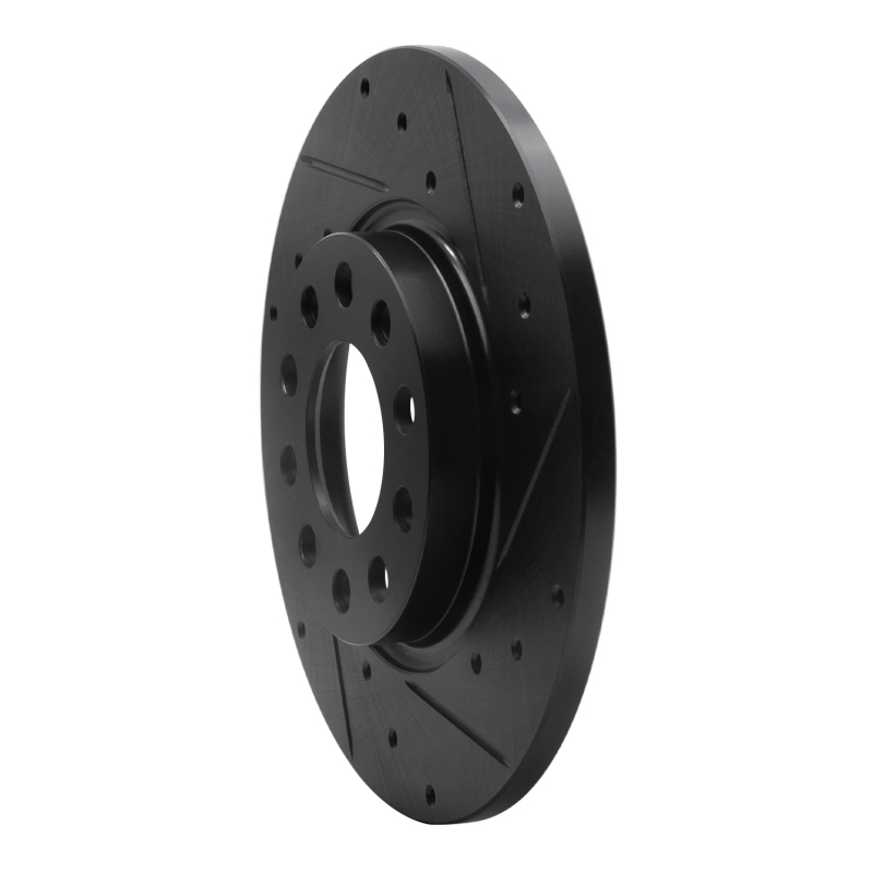 Chrysler 200 Brake Rotor (1) - Rear Right - R1 Concepts - Drilled & Slotted - Black - `14-`22